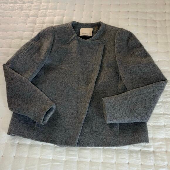 Rebecca Taylor Double Breasted Blazer/Coat Women's S | Gray Wool Blend Felt EUC - Picture 5 of 13